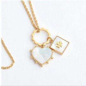 Tory Burch Heart & Square Necklace